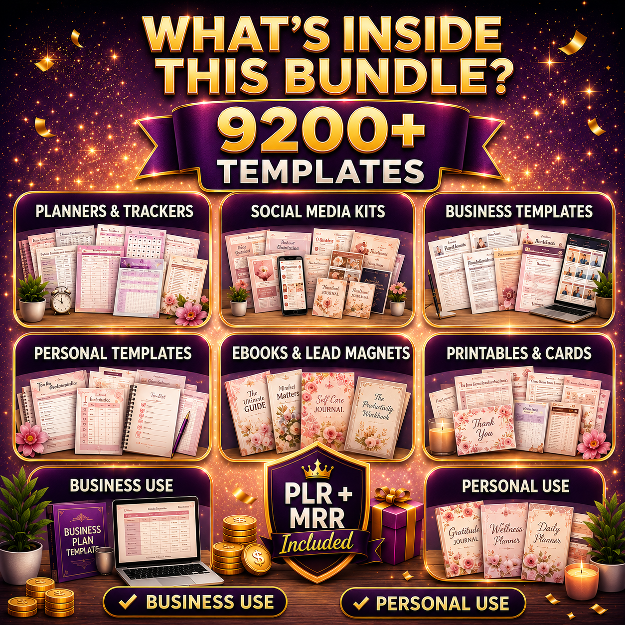 9200+ DFY Canva Templates | Plus 10k+ Additional FREE | PLR MRR Rights (Digital Download)