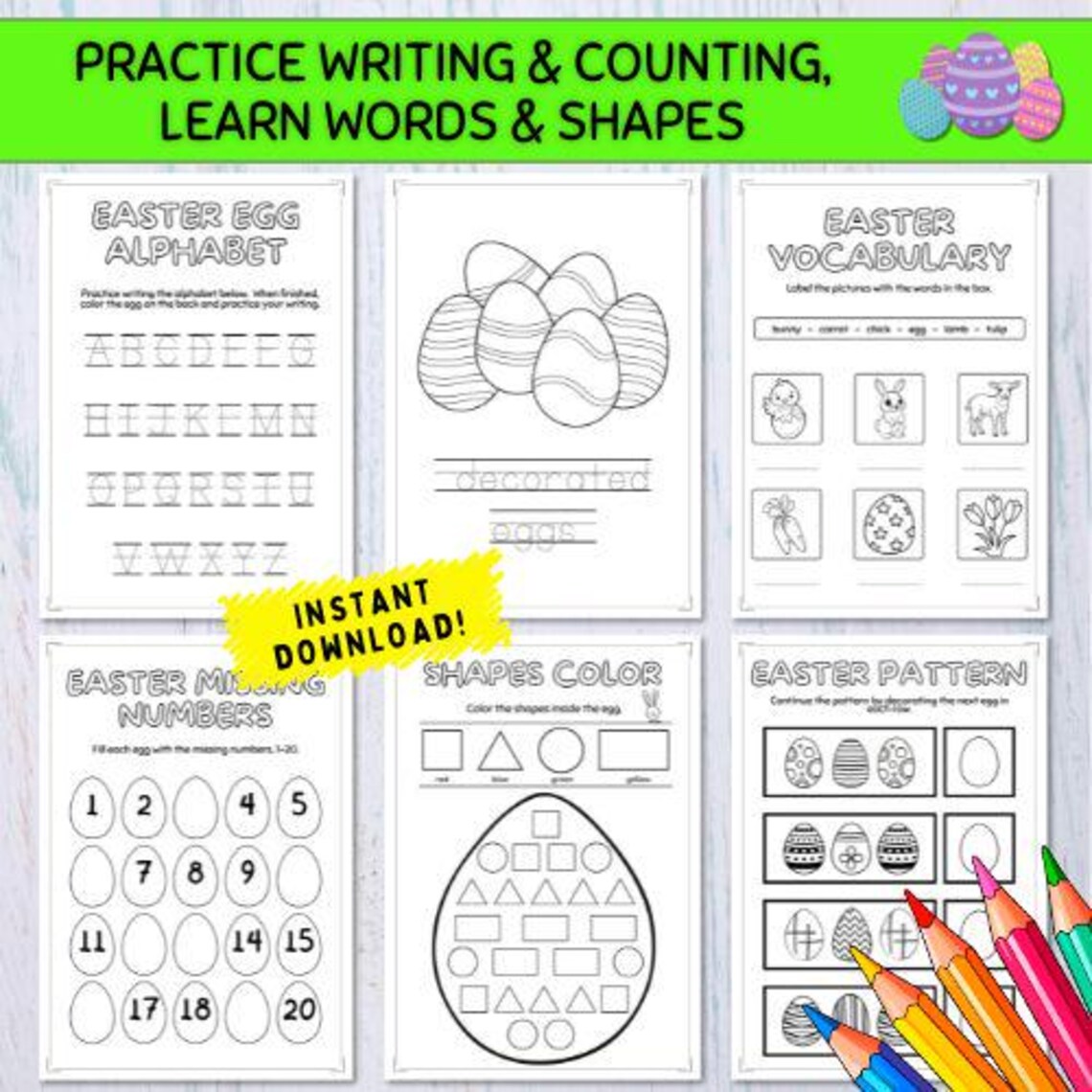 250+ Easter Activity Pack with Worksheets and Coloring Pages