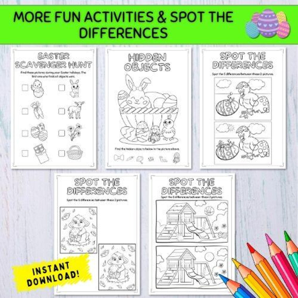 250+ Easter Activity Pack with Worksheets and Coloring Pages