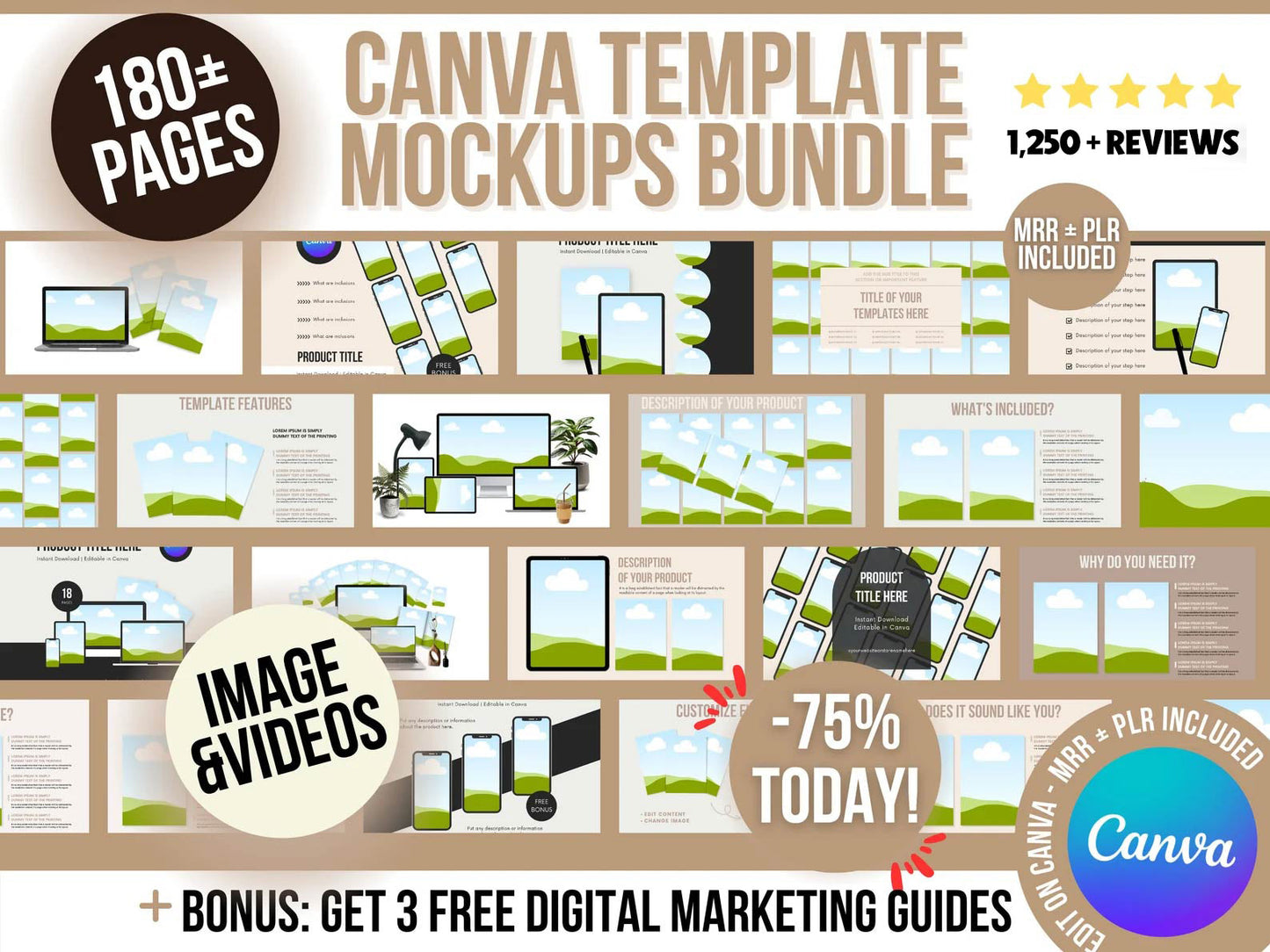 MRR 180 Canva Templates with Full Master Resell Rights