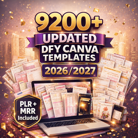9200+ DFY Canva Templates | Plus 10k+ Additional FREE | PLR MRR Rights (Digital Download)