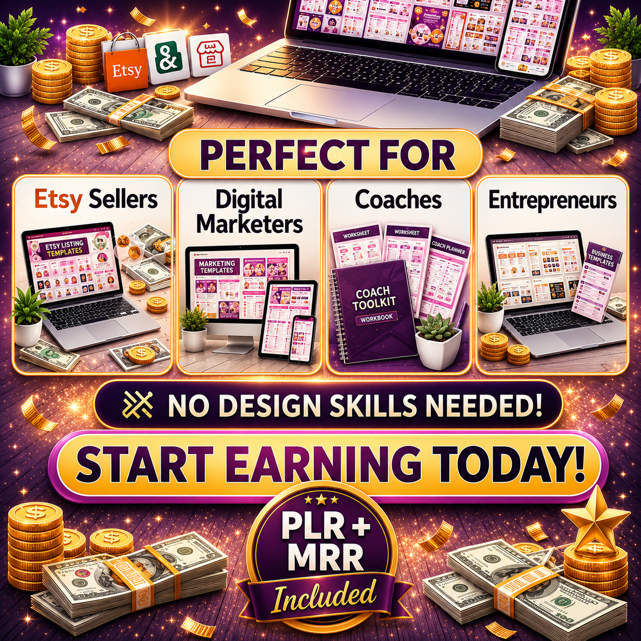9200+ DFY Canva Templates | Plus 10k+ Additional FREE | PLR MRR Rights (Digital Download)