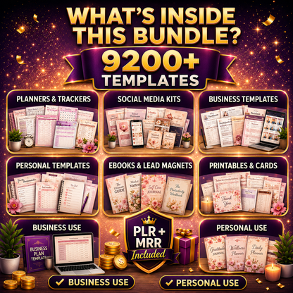 9200+ DFY Canva Templates | Plus 10k+ Additional FREE | PLR MRR Rights (Digital Download)